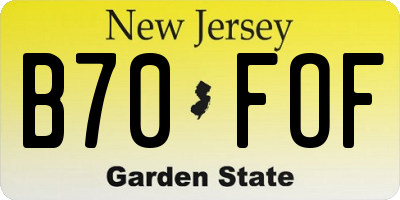 NJ license plate B70FOF