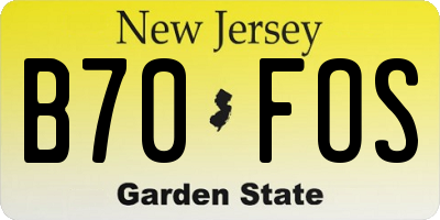 NJ license plate B70FOS