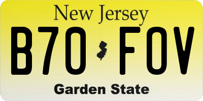 NJ license plate B70FOV