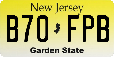 NJ license plate B70FPB