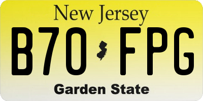 NJ license plate B70FPG