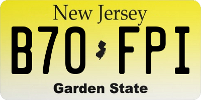 NJ license plate B70FPI