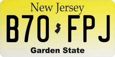 NJ license plate B70FPJ