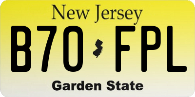 NJ license plate B70FPL