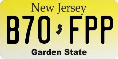 NJ license plate B70FPP