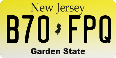 NJ license plate B70FPQ