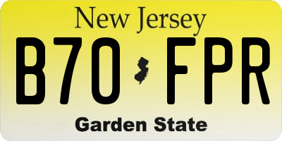 NJ license plate B70FPR