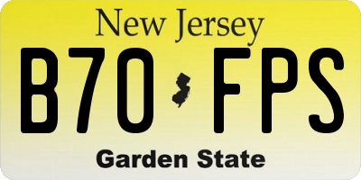 NJ license plate B70FPS