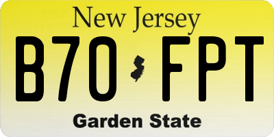 NJ license plate B70FPT