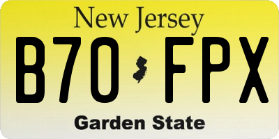 NJ license plate B70FPX