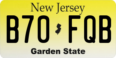 NJ license plate B70FQB