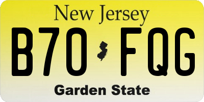 NJ license plate B70FQG