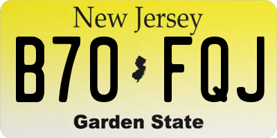 NJ license plate B70FQJ