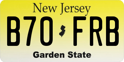 NJ license plate B70FRB