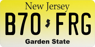 NJ license plate B70FRG