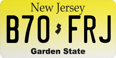 NJ license plate B70FRJ