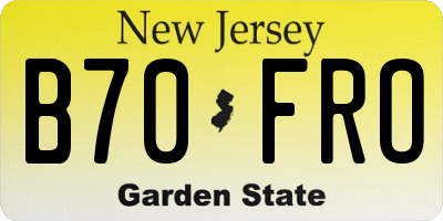 NJ license plate B70FRO