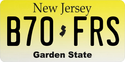 NJ license plate B70FRS