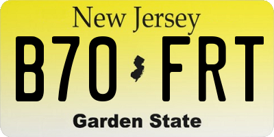 NJ license plate B70FRT