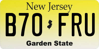 NJ license plate B70FRU