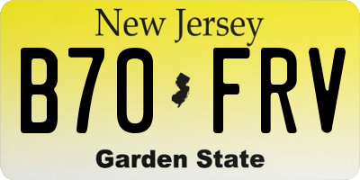 NJ license plate B70FRV
