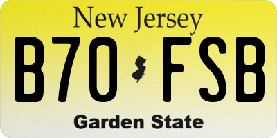 NJ license plate B70FSB