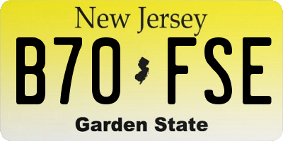 NJ license plate B70FSE