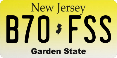 NJ license plate B70FSS
