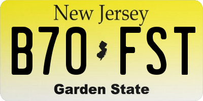 NJ license plate B70FST