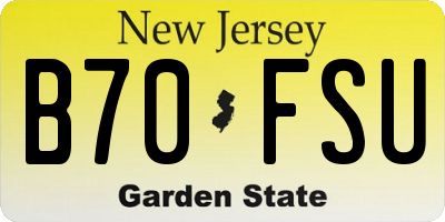 NJ license plate B70FSU