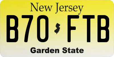 NJ license plate B70FTB