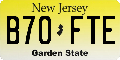NJ license plate B70FTE