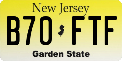 NJ license plate B70FTF