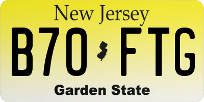 NJ license plate B70FTG