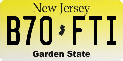 NJ license plate B70FTI