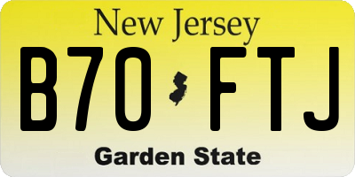 NJ license plate B70FTJ
