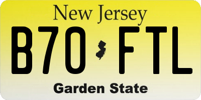 NJ license plate B70FTL