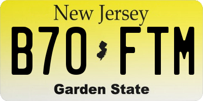 NJ license plate B70FTM