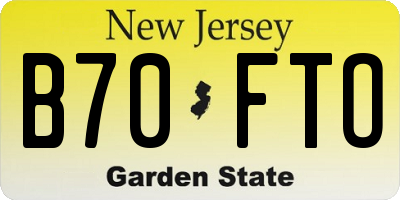 NJ license plate B70FTO