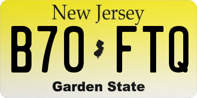 NJ license plate B70FTQ