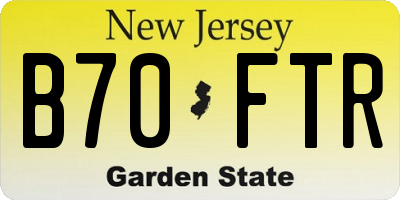 NJ license plate B70FTR