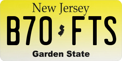 NJ license plate B70FTS