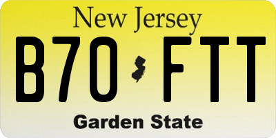 NJ license plate B70FTT