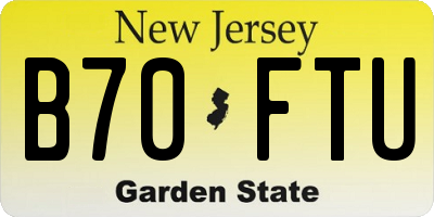 NJ license plate B70FTU