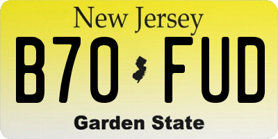 NJ license plate B70FUD