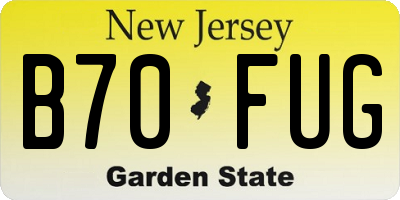 NJ license plate B70FUG