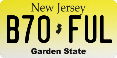 NJ license plate B70FUL