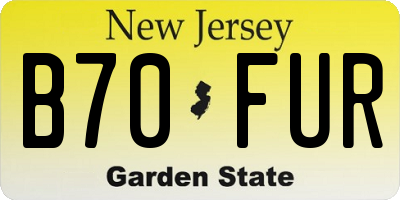 NJ license plate B70FUR
