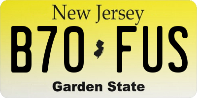 NJ license plate B70FUS