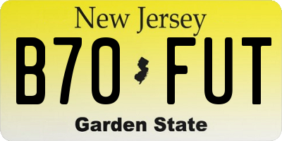 NJ license plate B70FUT